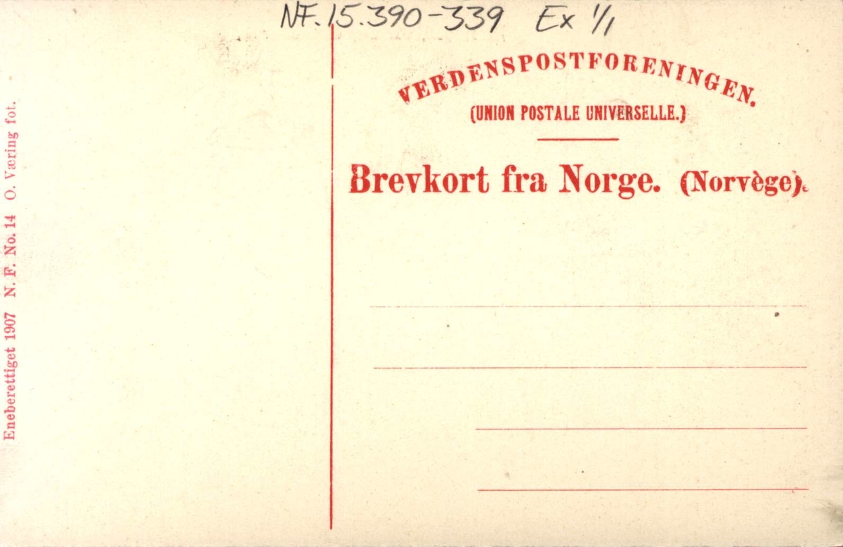 Postkort. Interiør fra Telemarksrommet. Utstilling, NF.
