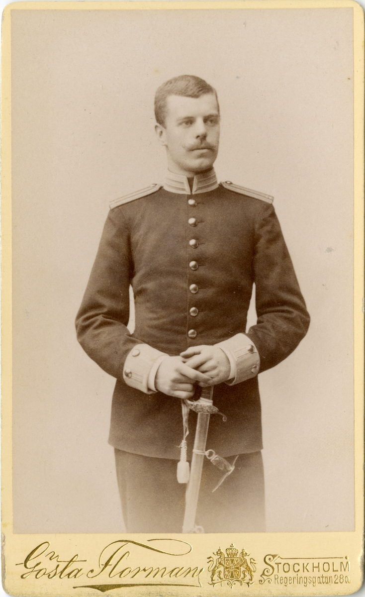 Porträtt av M. Sundin, underofficer vid Jämtlands fältjägarregemente I 23.