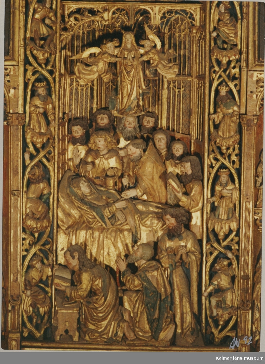 Scen ur altarskåp från Lofta kyrka, Småland, utfört omkring 1510 av Jan de Molder i Antwerpen. Altarskåpet förvaras sedan 1967 i Historiska Museet, Stockholm.