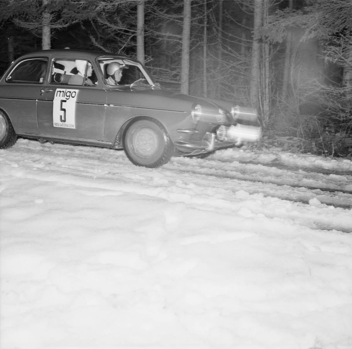 Biltävling - Roslagsvalsen, Uppland januari 1965