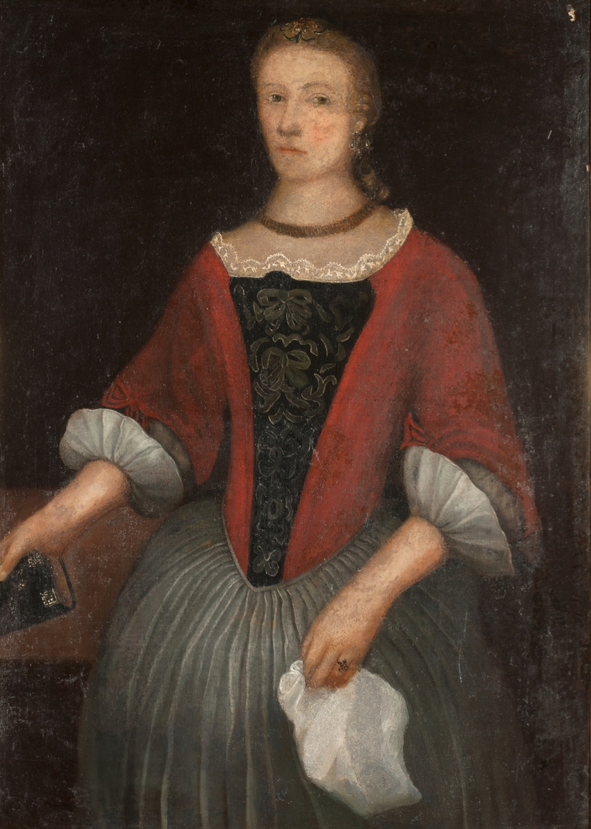 Margrethe Clausdatter Riis, portrett, Stange Kirke. Hun var gift med sogneprest  i Stange Thomas Boesen.