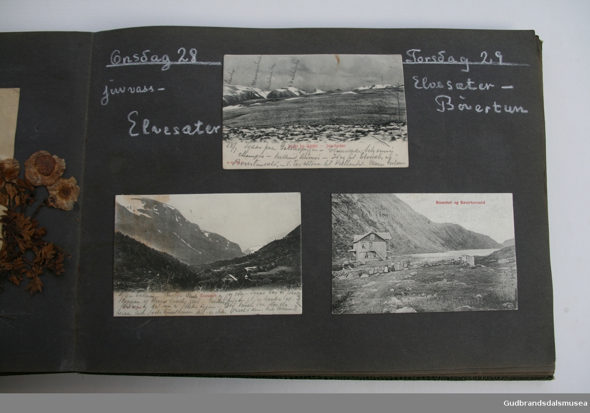 Postkort med utsikt fra Galdhøpiggen