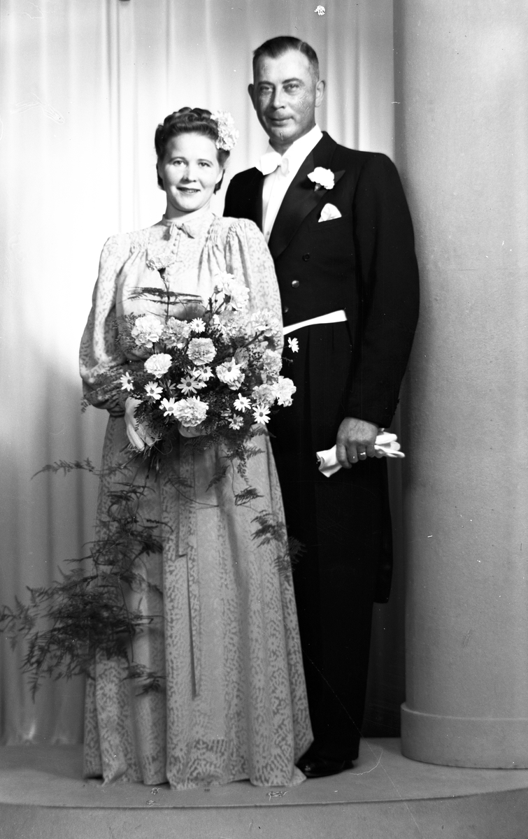 Brudpar Emil Henry Zetterberg, Gävle 20 september 1941.