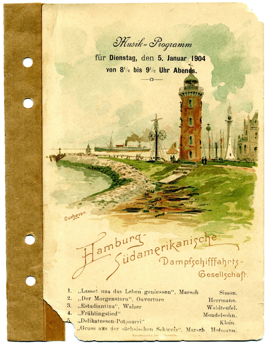 Illustration med fyrtorn i Cuxhaven.