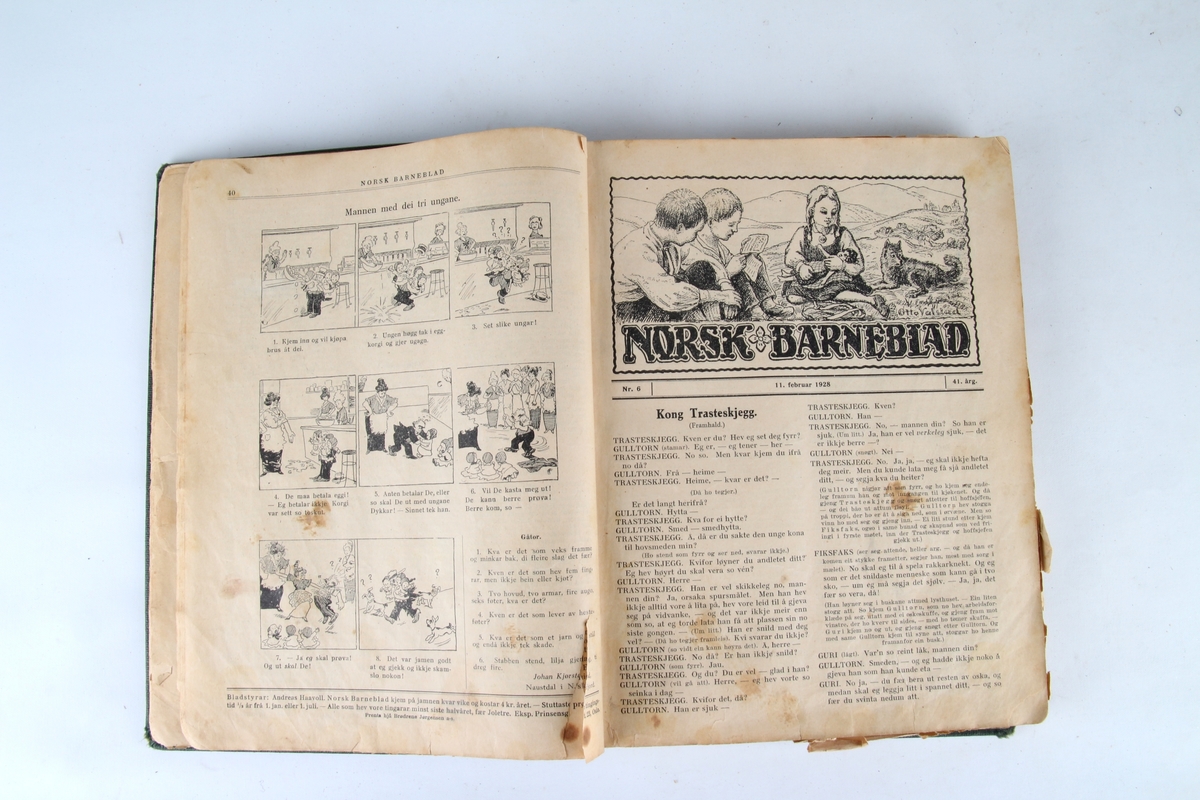 En samling med nummerene til Norsk barneblad som utkom i 1928.