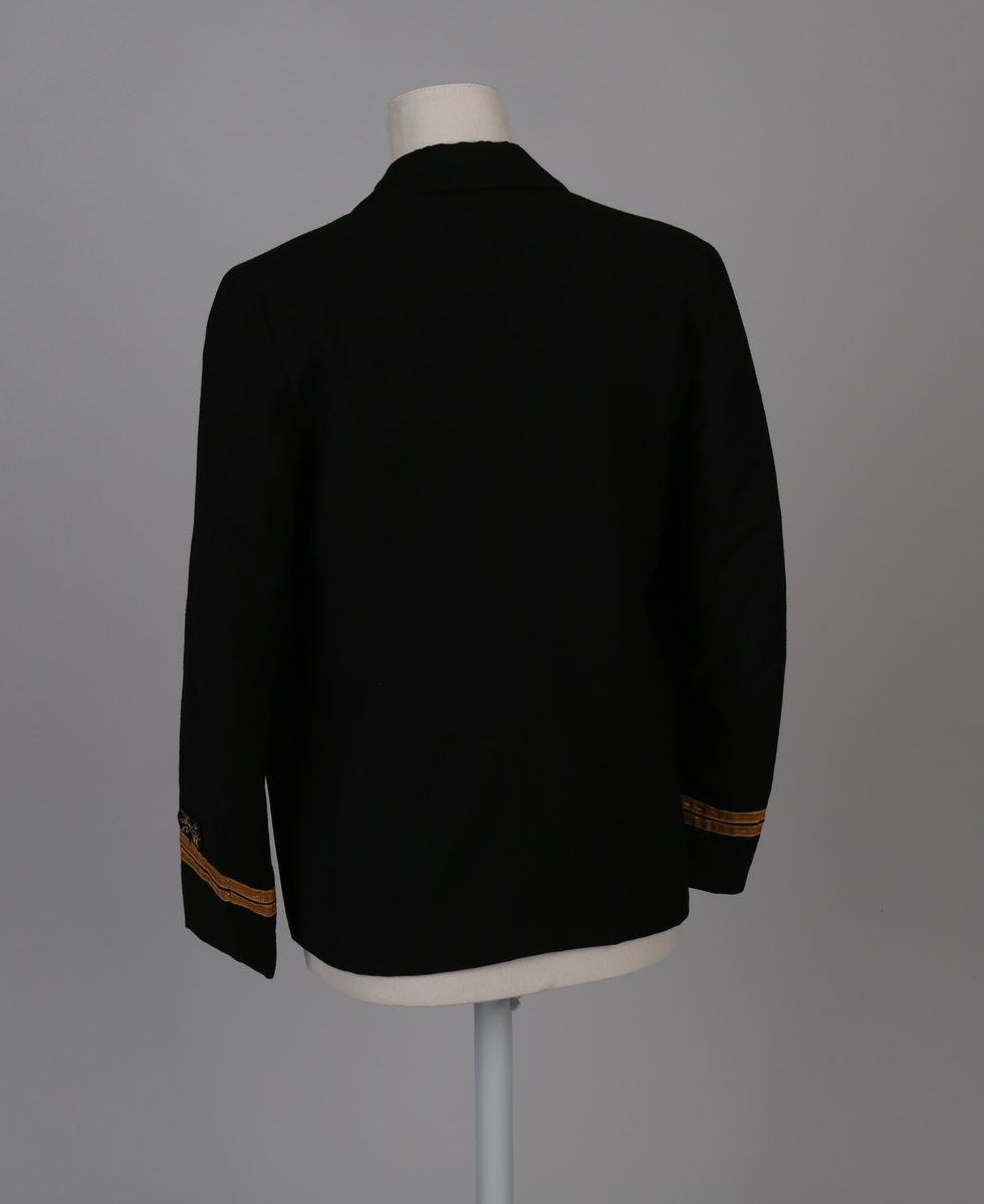 Uniformsjakke, del av telegrafist-uniform bestående av jakke, skjørt, bukse og uniformslue for kvinne.