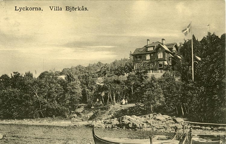 Enligt Bengt Lundins noteringar: "Lyckorna. Villa Björkås.
Kommentar: Byggd 1910, ägdes av Elam Olsson. När han dog var det auktion tre lördagar i rad".