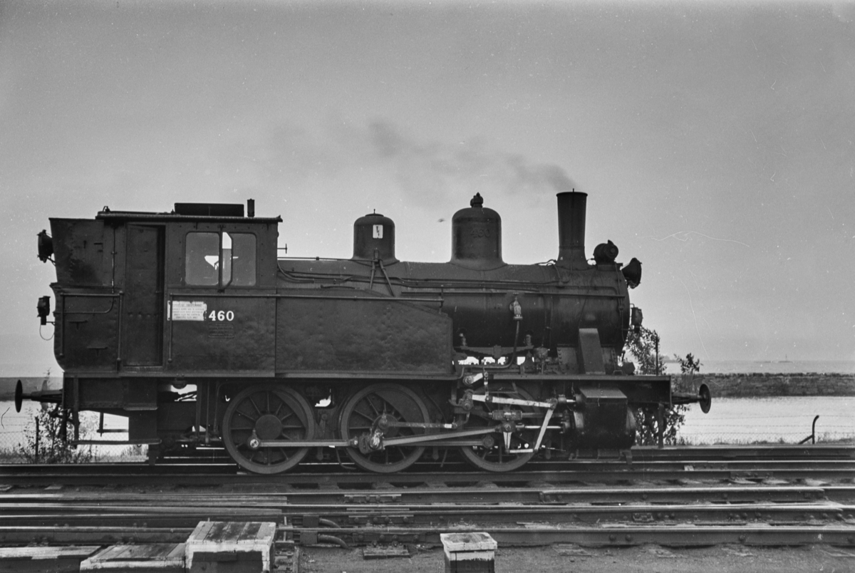 Damplokomotiv type 23b nr. 460 i skiftetjeneste på Trondheim stasjon.