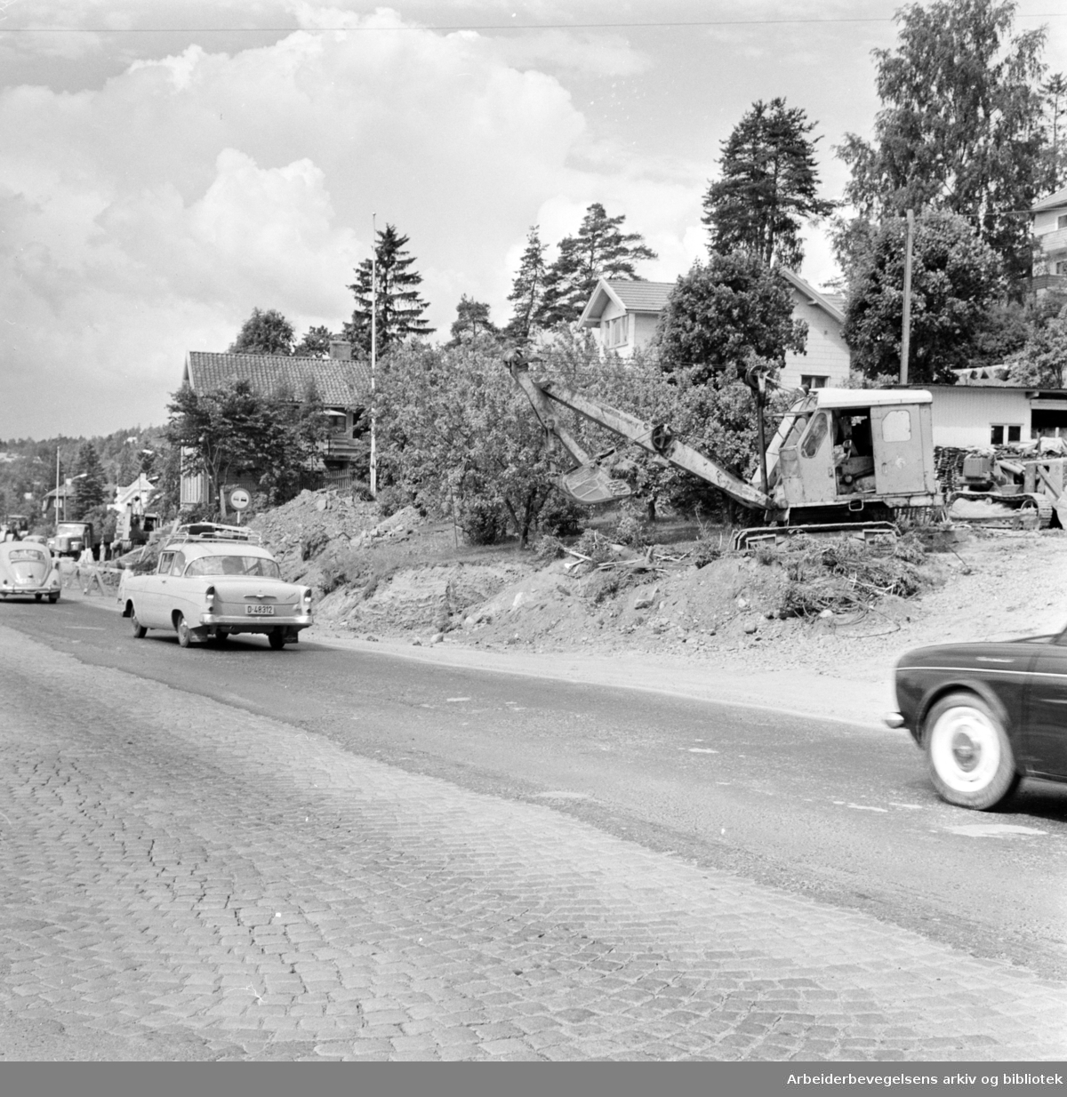Trondhjemsveien ved Lunden. Juli 1962