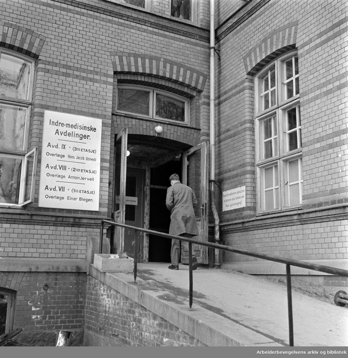 Ullevål sykehus. Indremedisinsk avdeling. April 1958