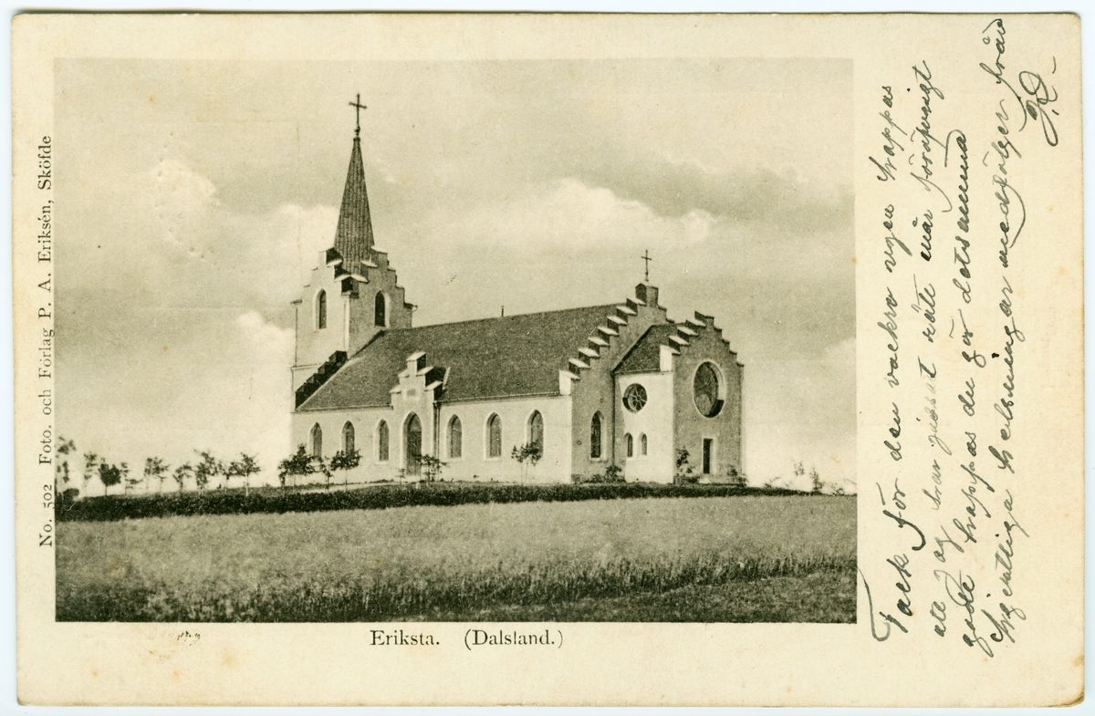 Brevkort, Erikstads kyrka.