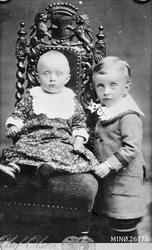 Portrett av to små gutter, Trygve og Johan, august 1882