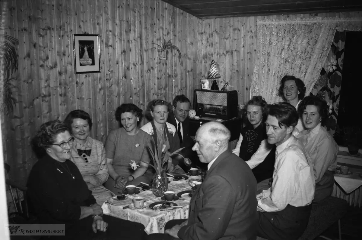 "våren 1960"."svigerforeldra drar til USA" .(Tror bildet er tatt i leiligheten til onkel Trygve – på toppen av Gjørtz-gården, øverst i Myrabakken. Å.B).
