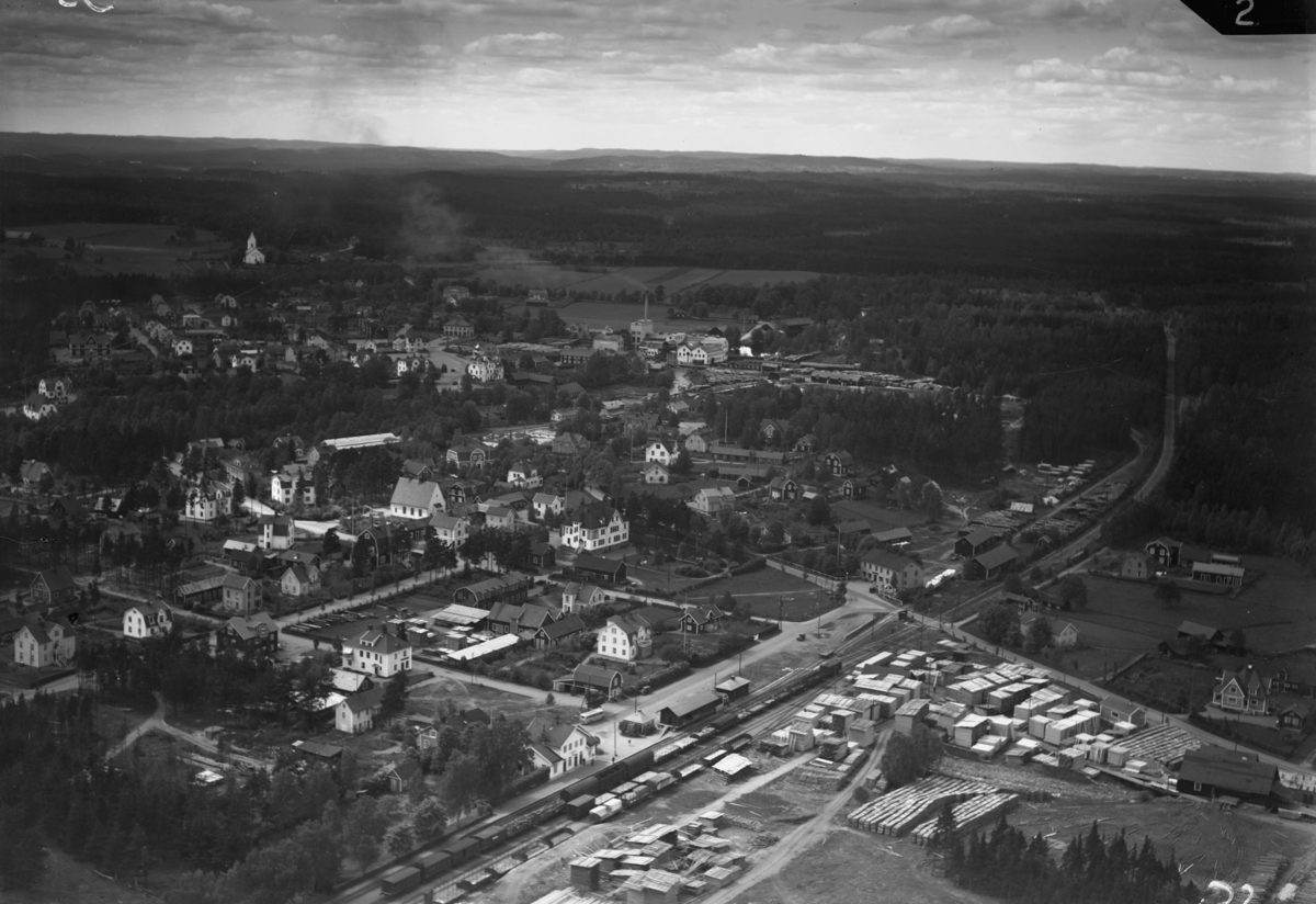 Flygfoto över Mariannelund i Eksjö kommun. Nr E 234.