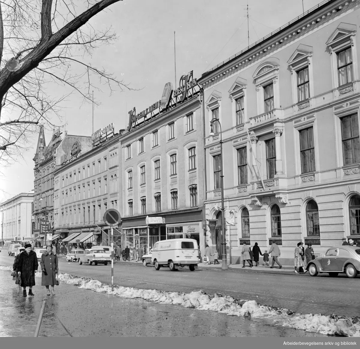 Karl Johans gate. April 1962