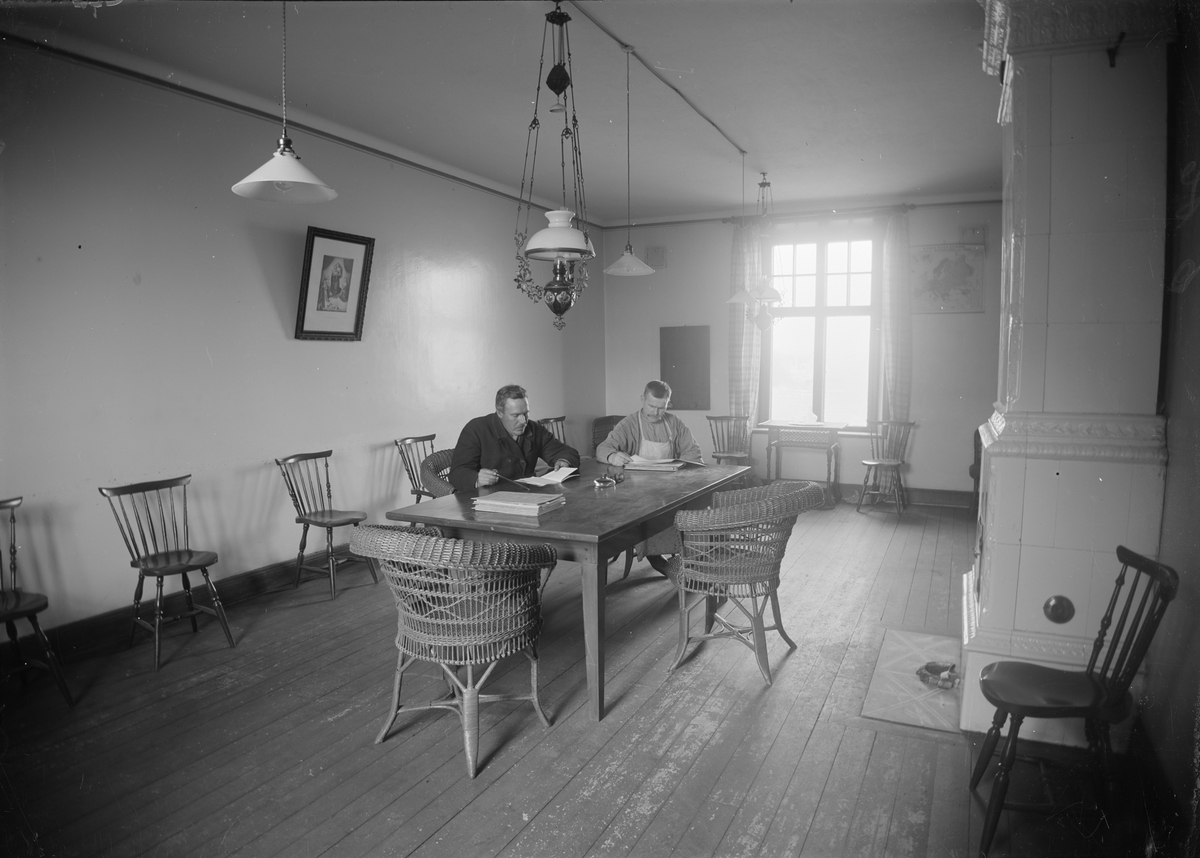 Läsrum i jästfabriken, Upsala Ångqvarns AB, Uppsala 1913