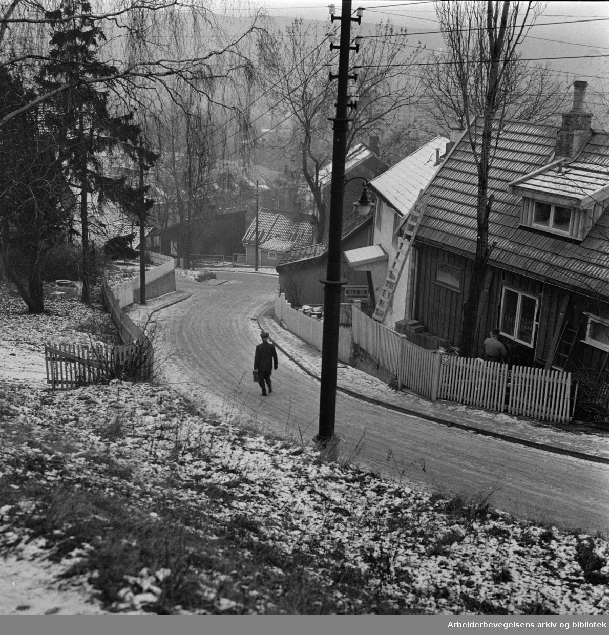 Ekebergveien. Desember 1957
