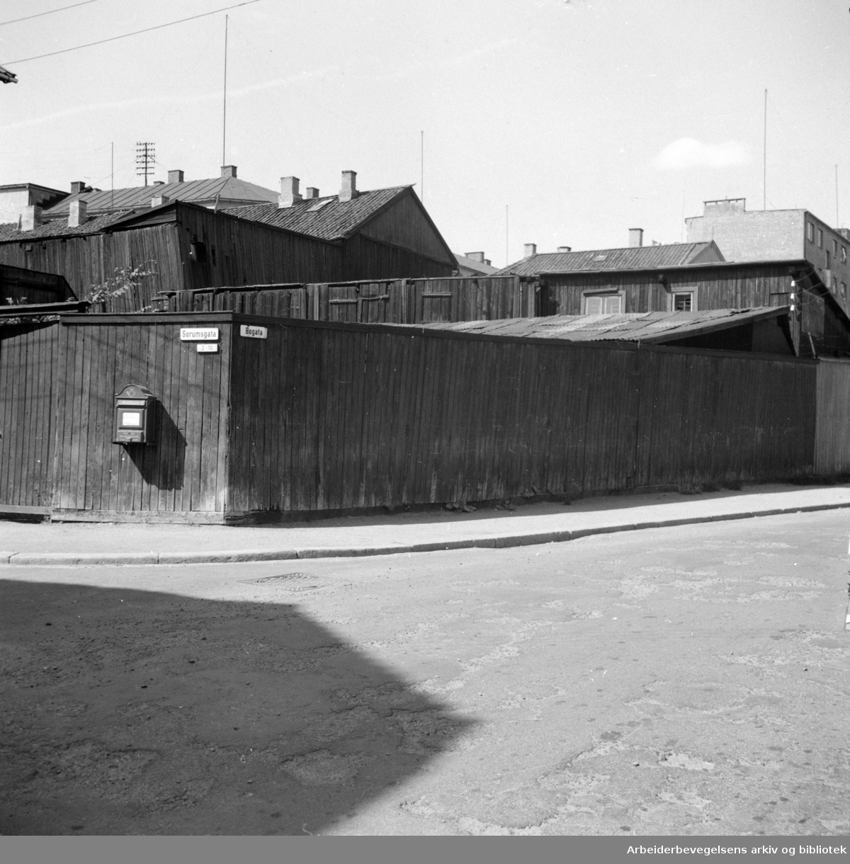 Bøgata - Sørumsgata. Juli 1955