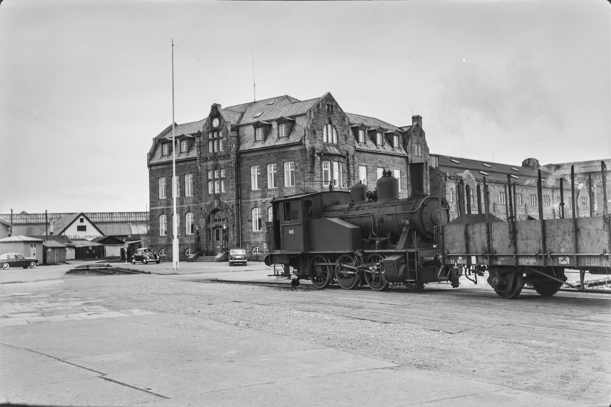 Damplokomotiv type 23b nr. 455 i skiftetjeneste på Brattøra ved Trondheim stasjon.