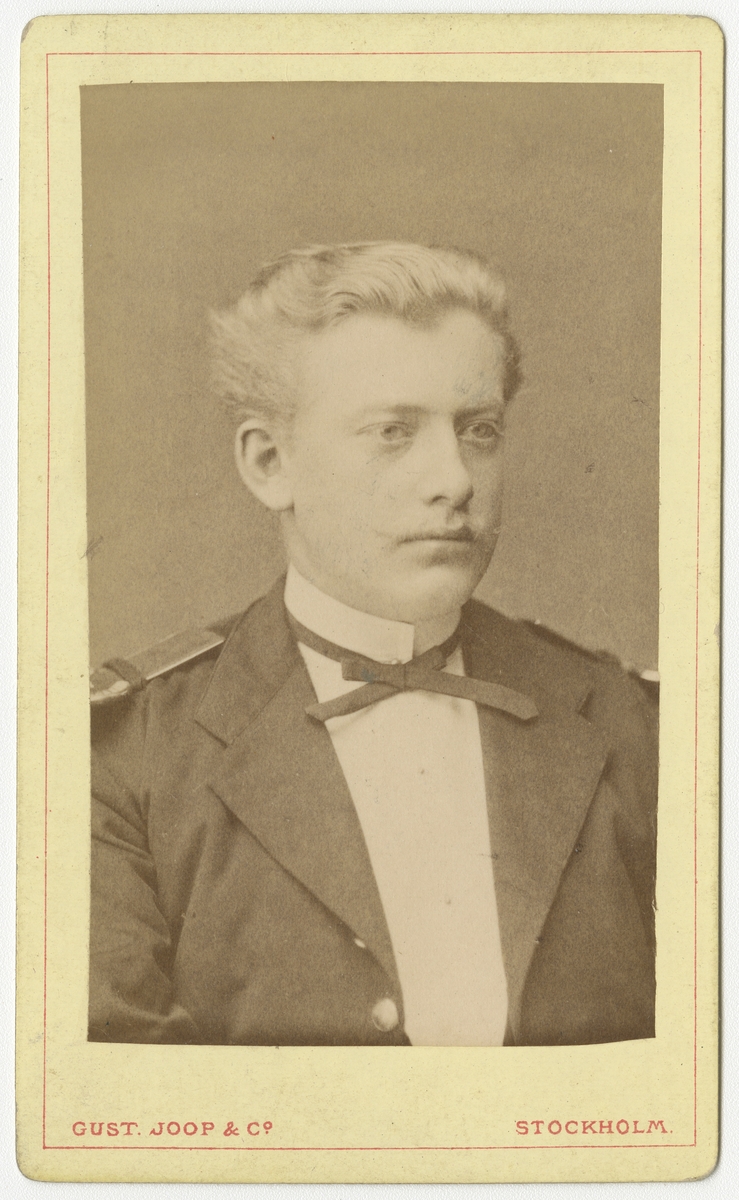 Porträtt av Axel Wilhelm Palander vid Krigsskolan Karlberg.

Se även bild AMA.0002023.