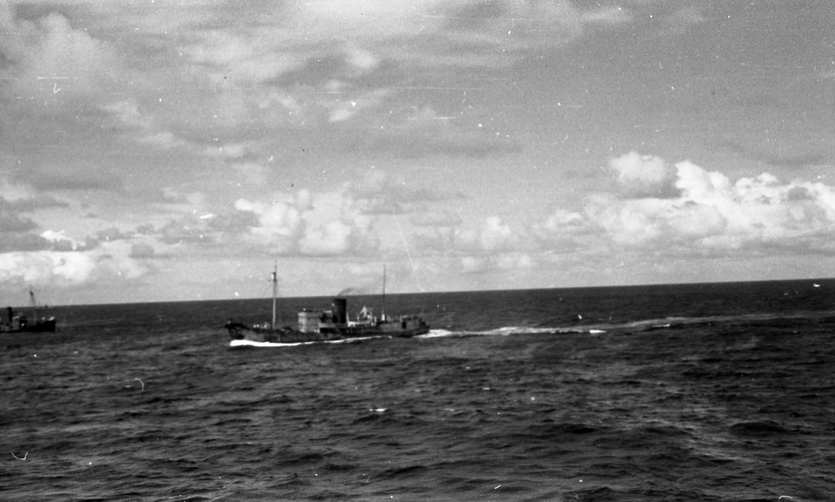 Hvalbåten Suderøy VII på vei ut fra Montevideo. Suderøy på fangstfeltet.