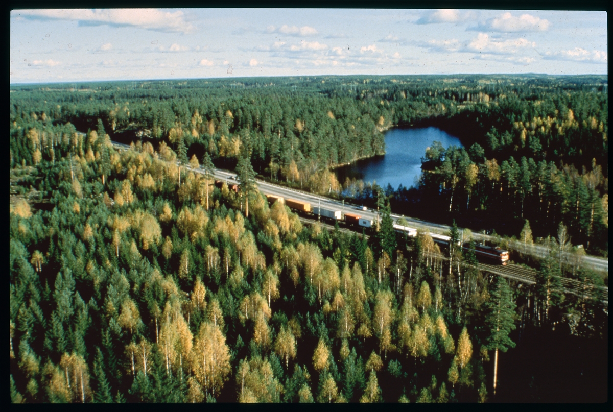 Statens Järnvägar, SJ Rc4 1194 med godståg.