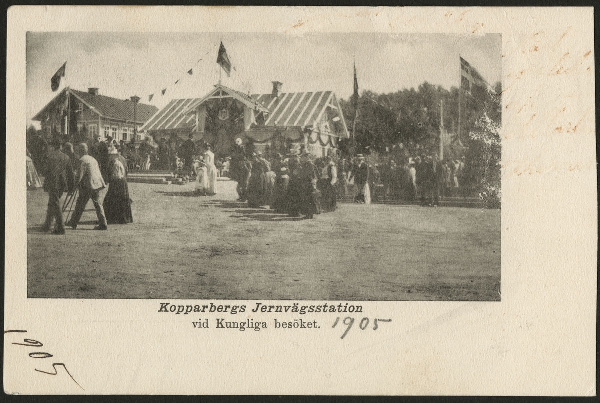 Kopparberg station vid Kungabesök 1905.
