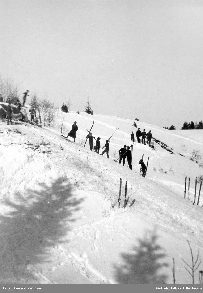Premiere skirenn i Hauglandsbakken i 1922 i Spydeberg.