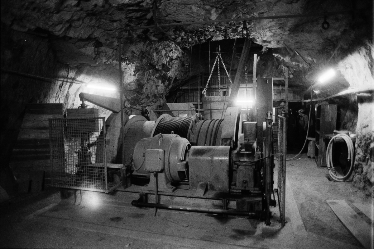 Spelrum för gruvspel, gruvan under jord, Dannemora Gruvor AB, Dannemora, Uppland februari 1992