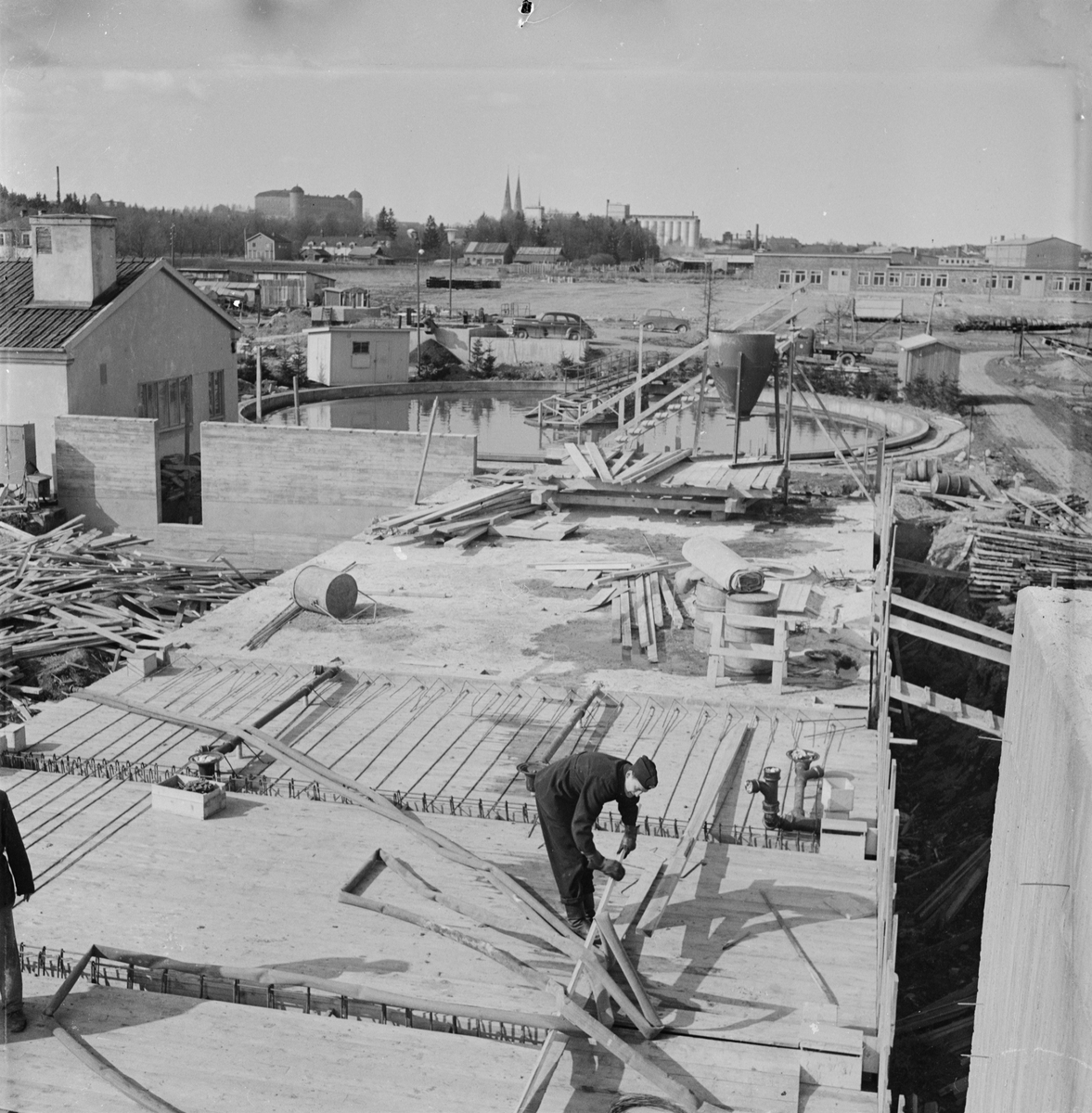 Uppsala stads nya reningsverk, 1955