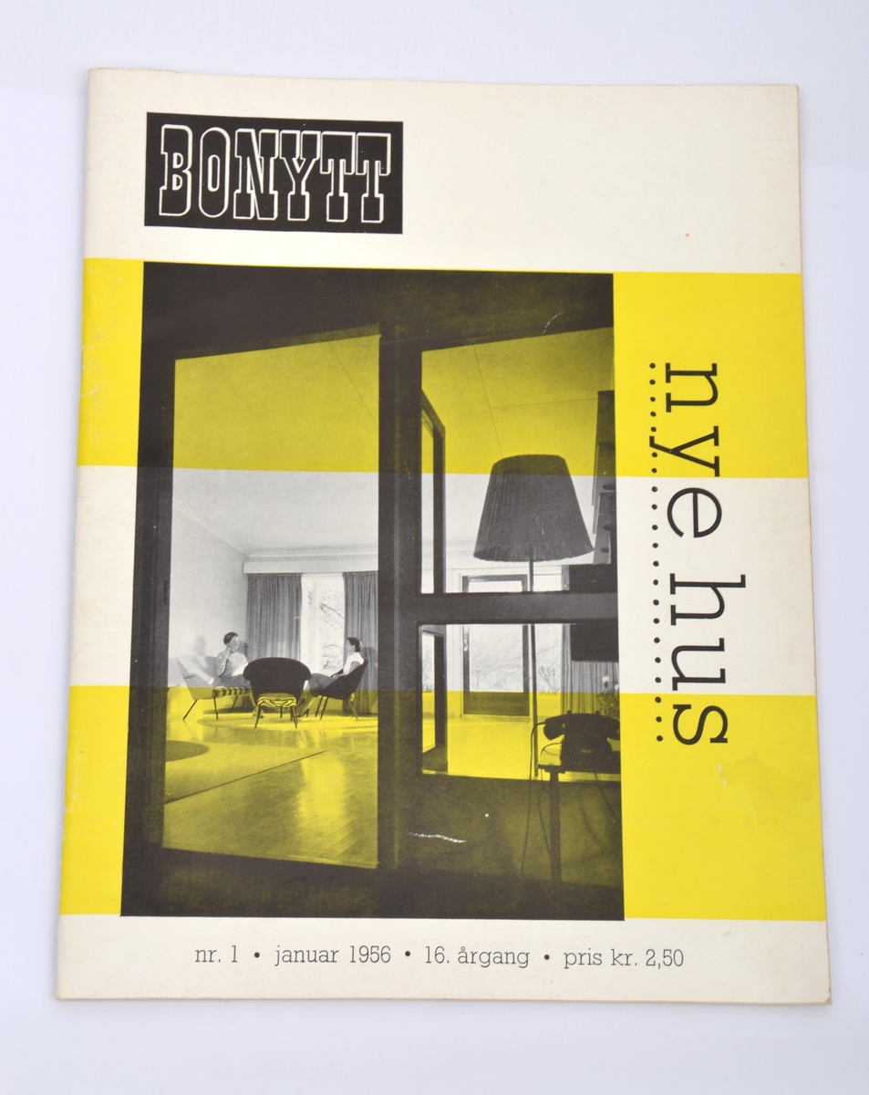 Bonytt nr. 1 januar 1956, med tittelen "Nye hus"