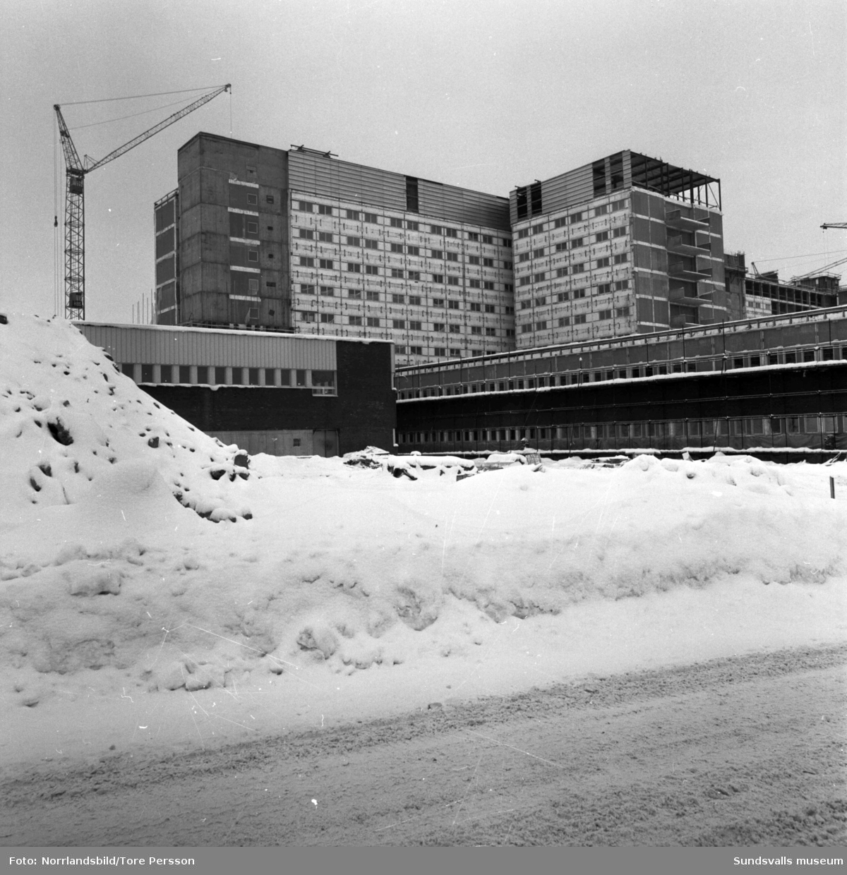 Sundsvalls nya sjukhus under uppförande.