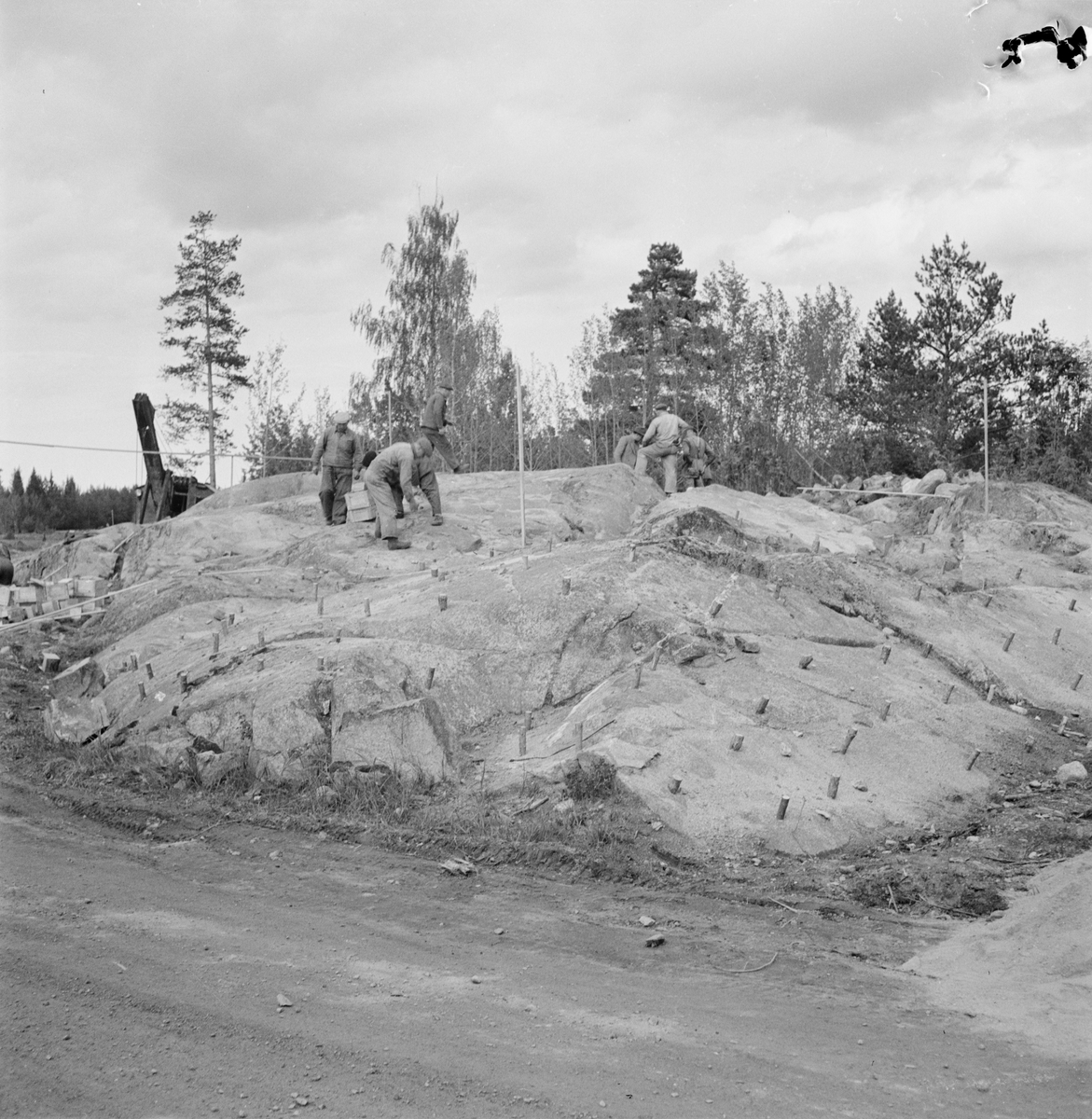 Vägsprängning, Österlövsta, Österlövsta socken, Uppland 1953