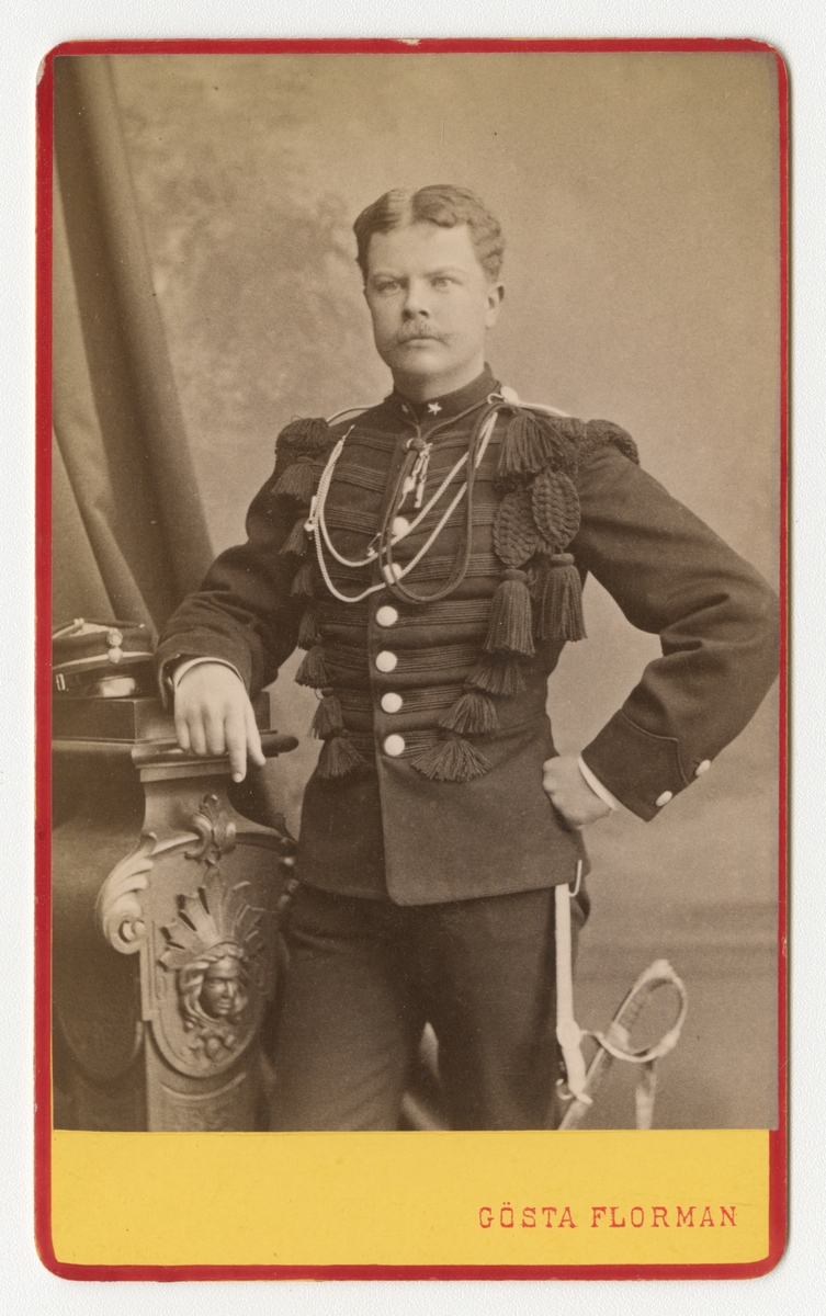 Porträtt av Richard Detlof Engelbrecht Wahlberg, underlöjtnant vid Värmlands fältjägarkår.