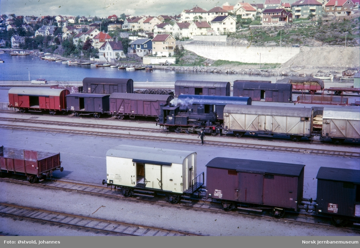 Damplokomotiv type 25a nr. 263 i skiftetjeneste ved Paradis i Stavanger.