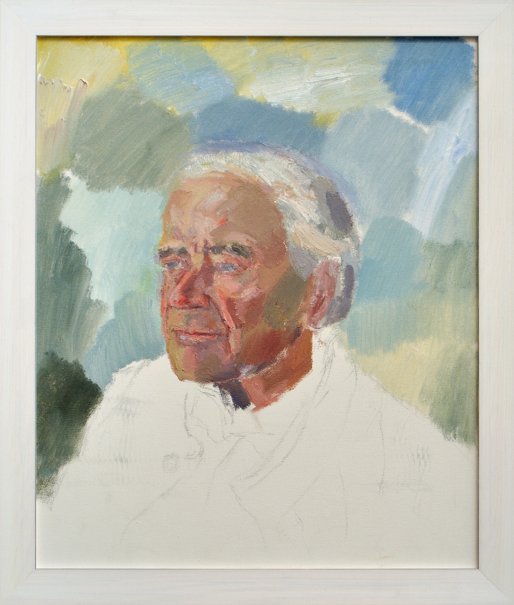 Olja på duk, "Porträtt av Ralph Erskine", 2003, Birger Forsberg.