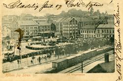 Sangerstevnet i Skien 11. juni 1899. I forgrunnen smalspored