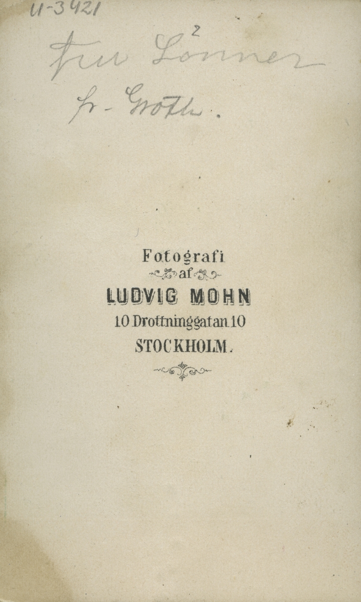 Fru Matilda Lönner f. Groth.