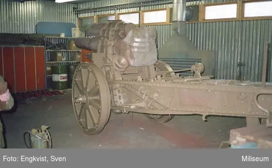 Haubits m/1917. 21 cm, renovering.