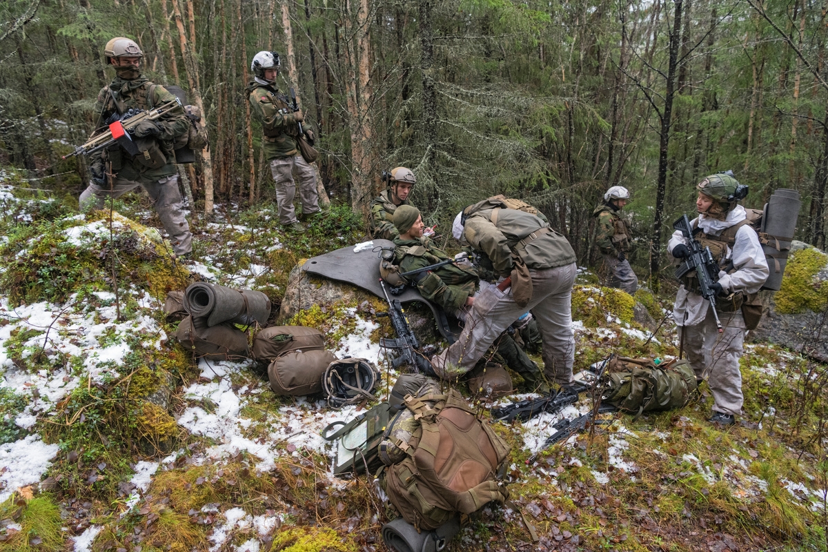 Fra Nato-øvelsen Trident Juncture, hvor soldater fra Nato-alliansen øvde sammen på å forsvare Norge.