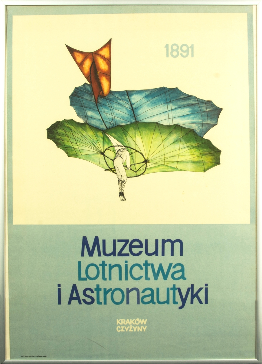 Affisch från Polskt flygmuseum. Inramad i vit plastram.