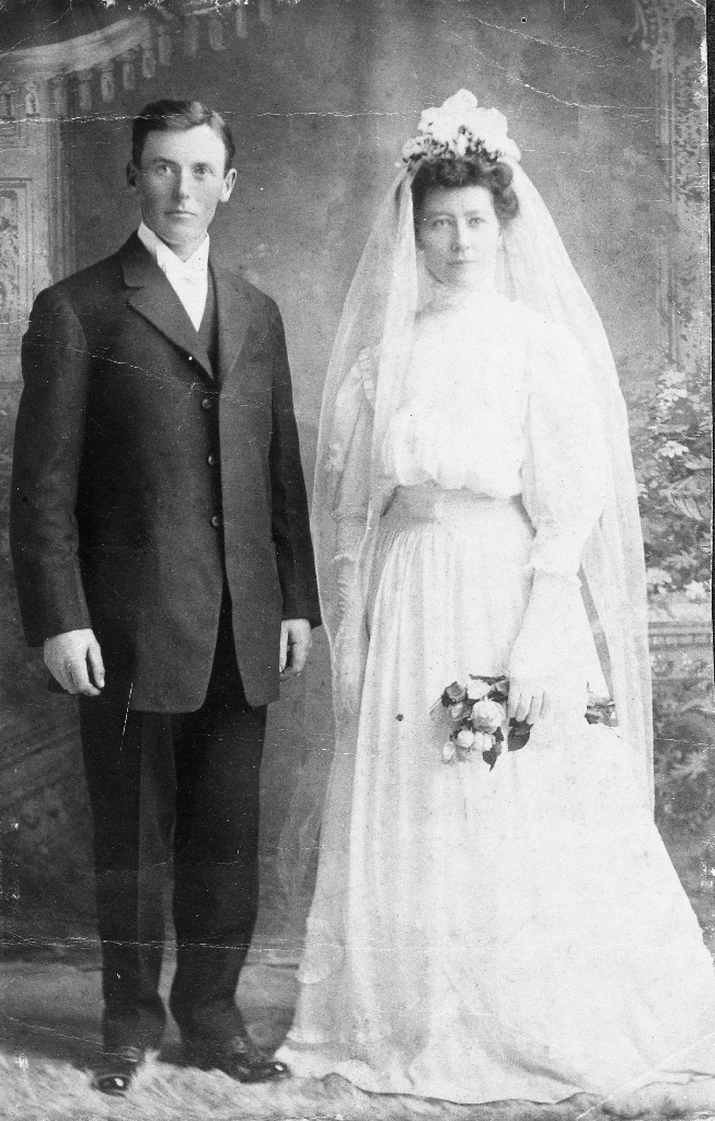 Sven og Grete f. Kalberg Åsland. Dei gifta seg i Amerika.