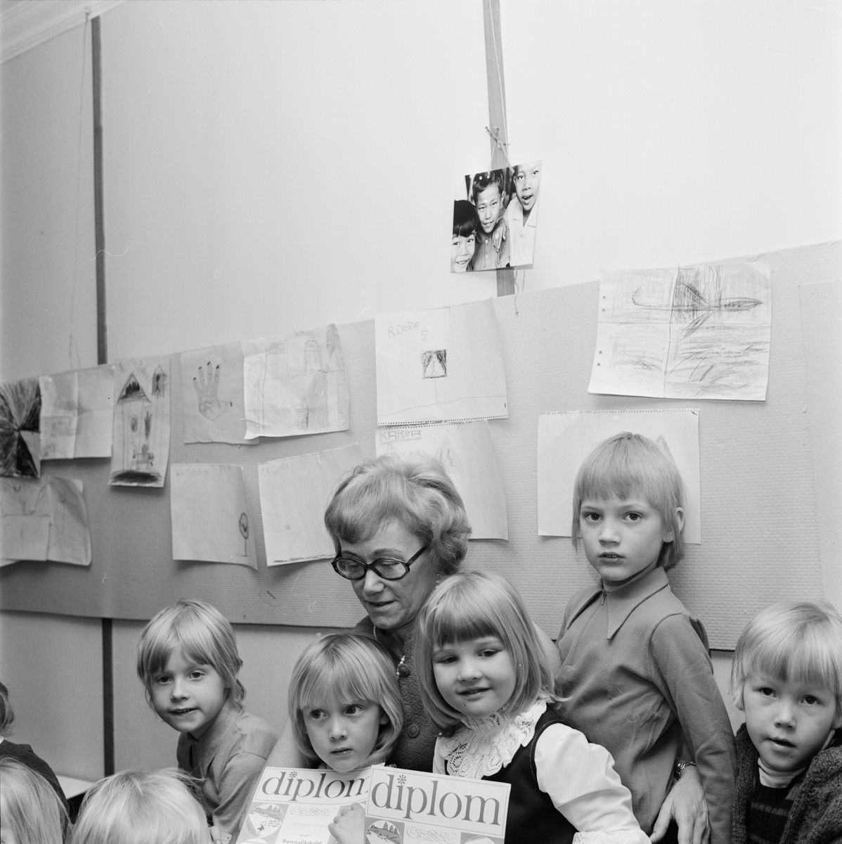 Trafikskola för barn i Örbyhus, Uppland, mars 1972