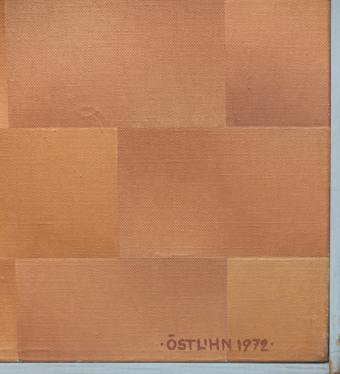Oljemålning, "Bowery Wall" av Barbro Östlihn, 1972. Målningen skapad under konstnärens tid i New York där hon studerade och inspirerades av Manhattans arkitektur.