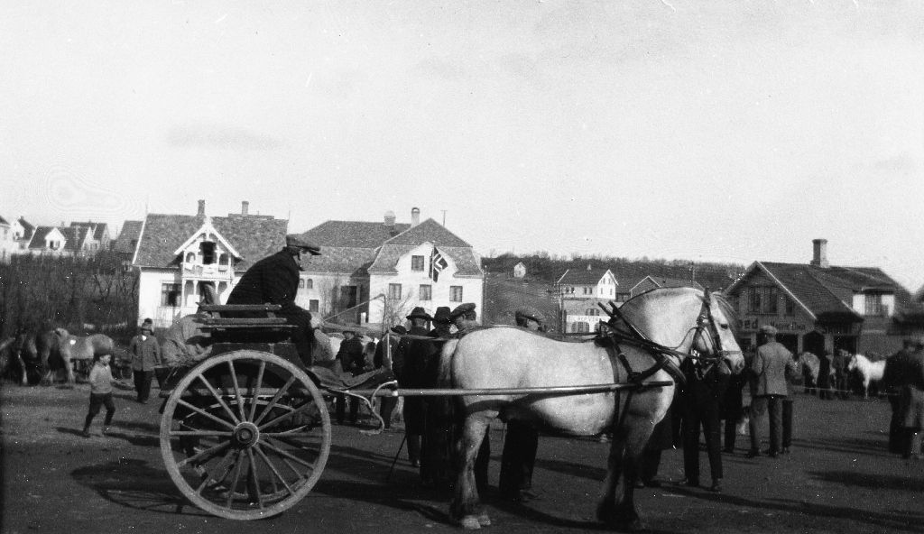 Marken på Bryne torg i 1930 åra.