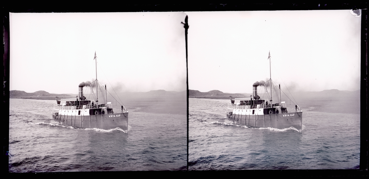 16 Maj 1901, Strömsresan ångbåt, Göta elf i full fart (Stereo karta III)