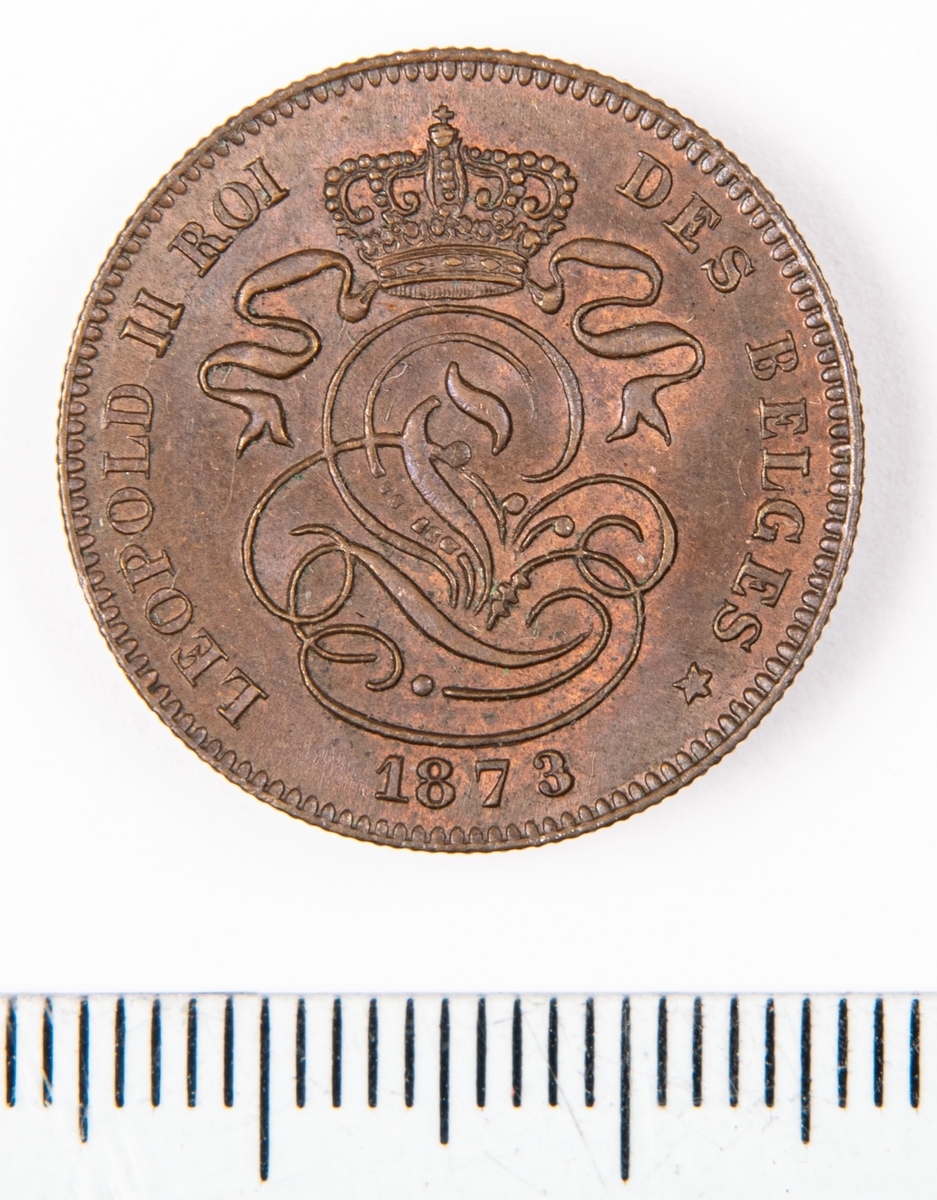 Mynt Belgien, 1873, 2 Centimes.