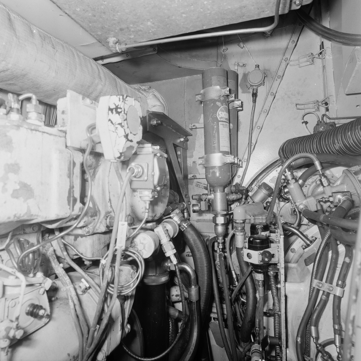 Int av maskinrum RB Ystad. - Marinmuseum / DigitaltMuseum