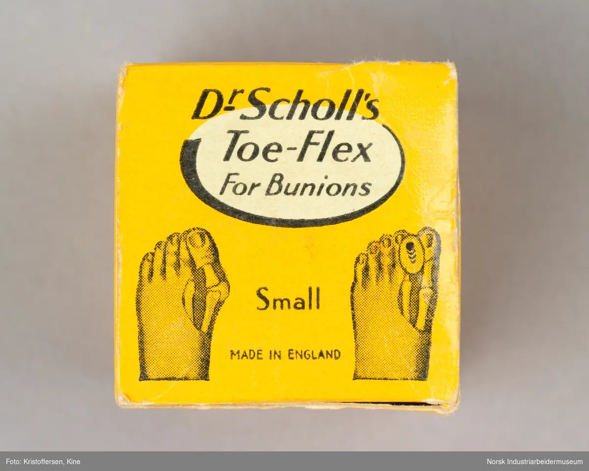Dr. Scholl`s Toe-Flex for Bunions. To tåskillere i original emballasje fra Scholl i størrelse small. Tåskillerne er hudfarget og ovale i form.