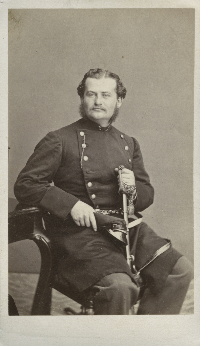 Löjtnant Carl Henric Magnus Keij vid Kungliga Kalmar Regemente. År 1864.